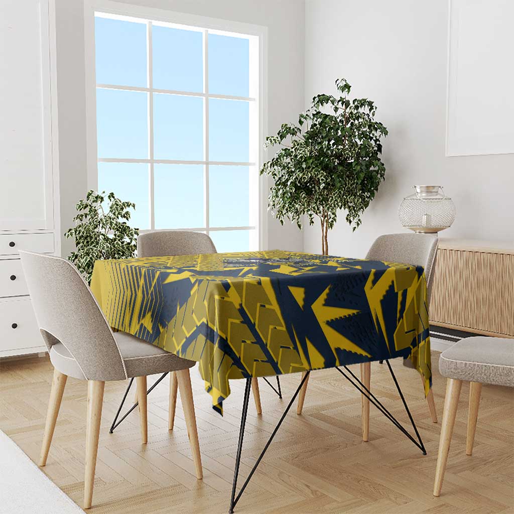North Queensland Cowboys Rugby Tablecloth Fierce Mascot Geometric Tribal Art