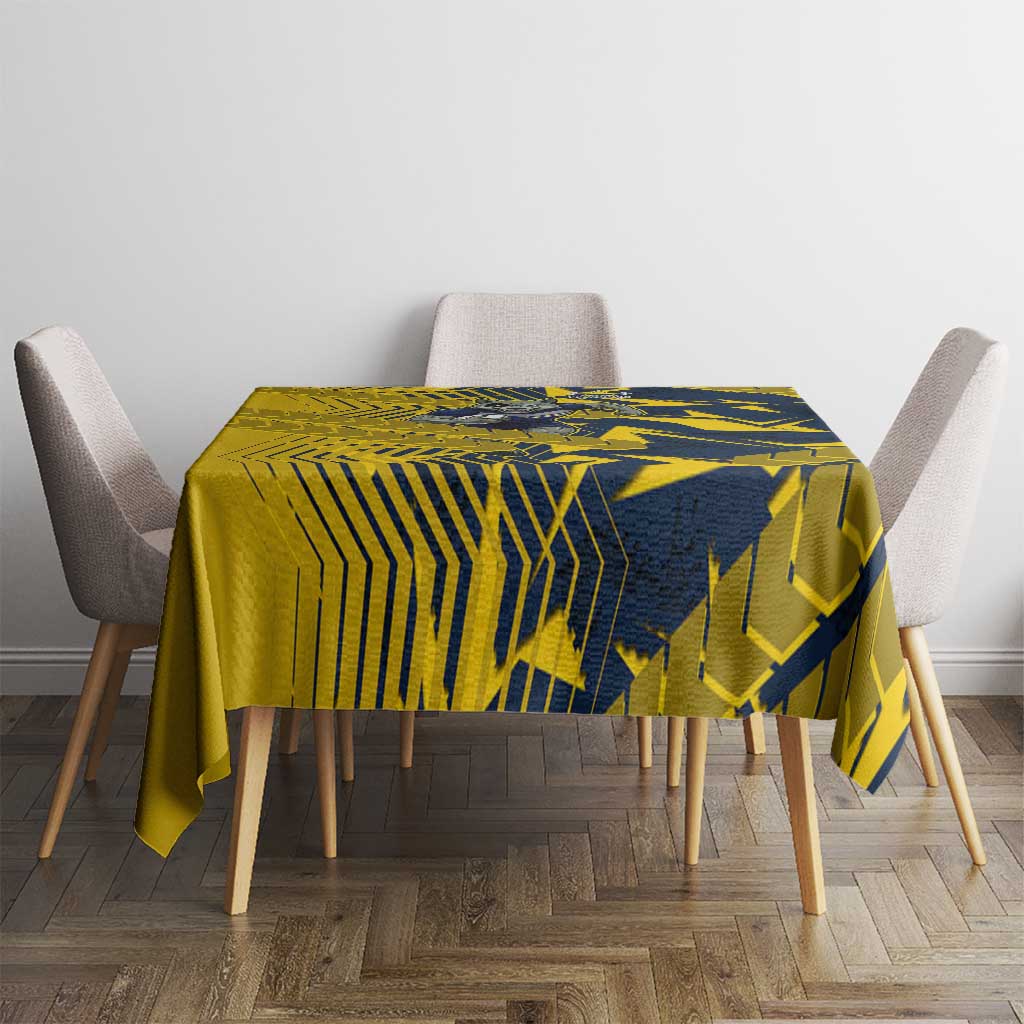 North Queensland Cowboys Rugby Tablecloth Fierce Mascot Geometric Tribal Art
