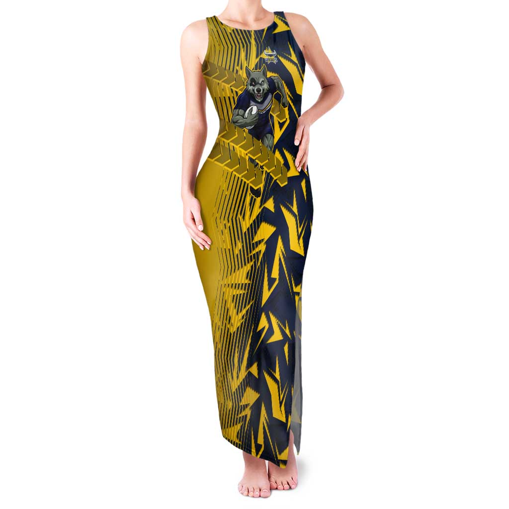 North Queensland Cowboys Rugby Tank Maxi Dress Fierce Mascot Geometric Tribal Art
