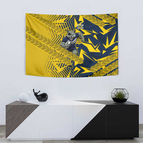 North Queensland Cowboys Rugby Tapestry Fierce Mascot Geometric Tribal Art