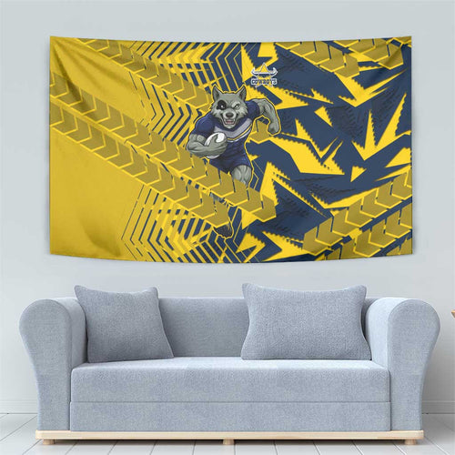 North Queensland Cowboys Rugby Tapestry Fierce Mascot Geometric Tribal Art
