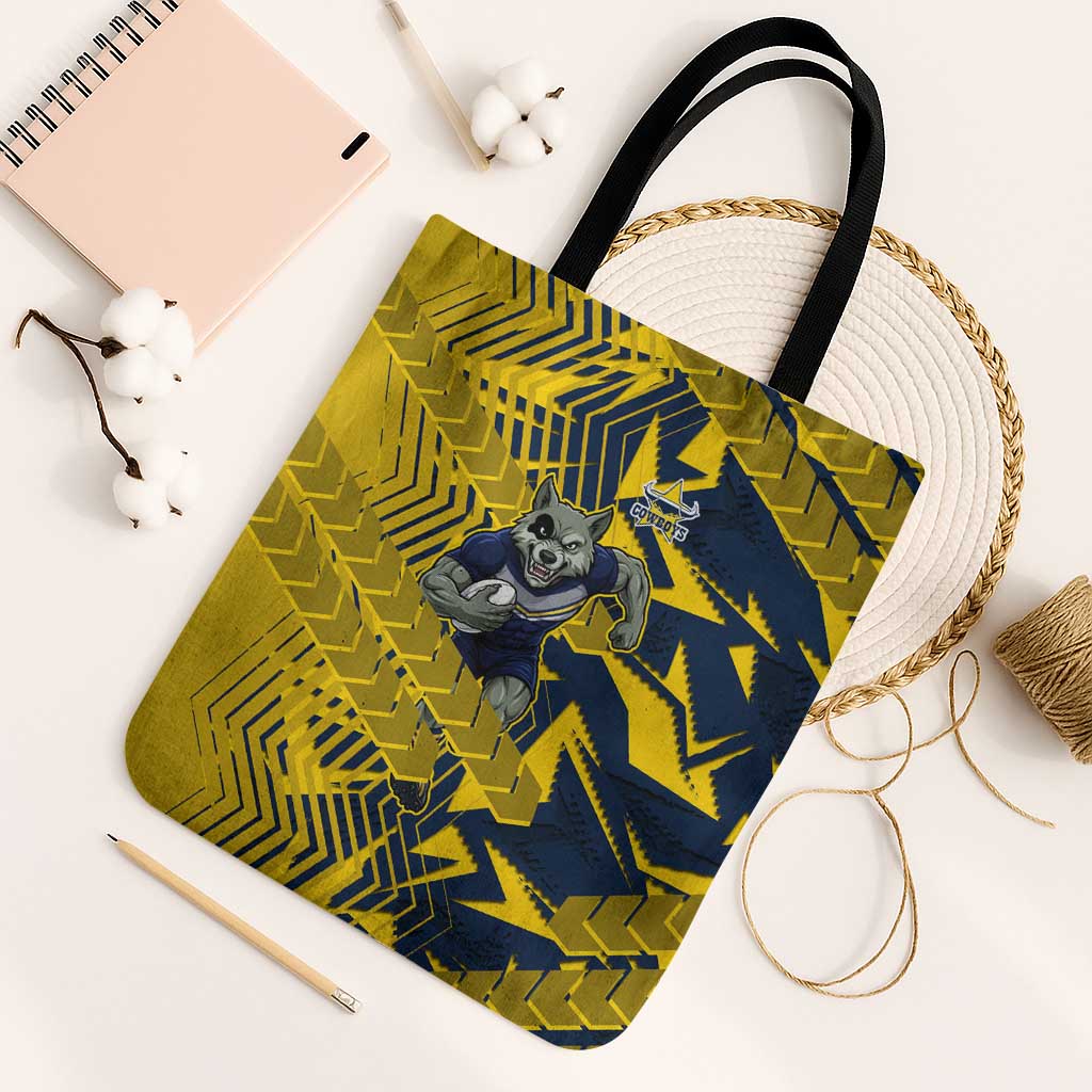 North Queensland Cowboys Rugby Tote Bag Fierce Mascot Geometric Tribal Art
