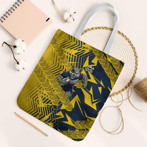 North Queensland Cowboys Rugby Tote Bag Fierce Mascot Geometric Tribal Art
