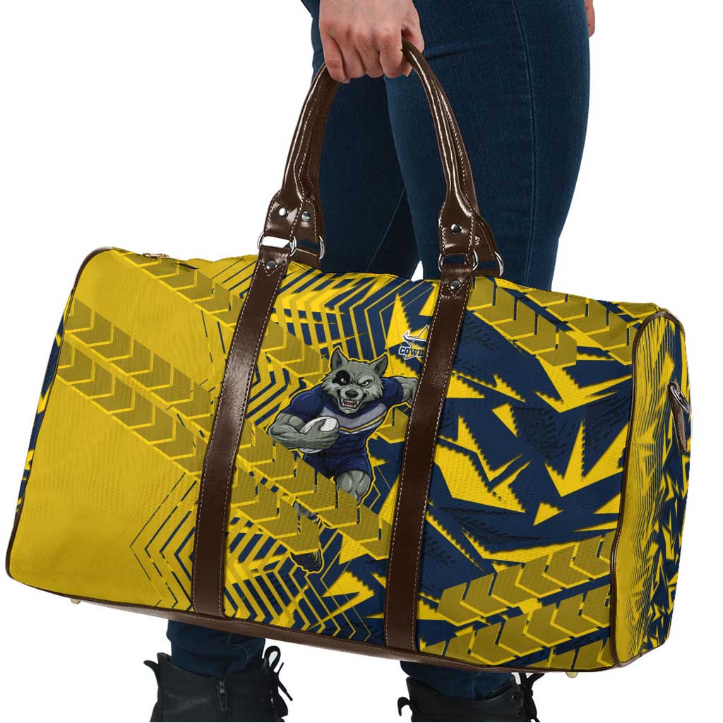 North Queensland Cowboys Rugby Travel Bag Fierce Mascot Geometric Tribal Art