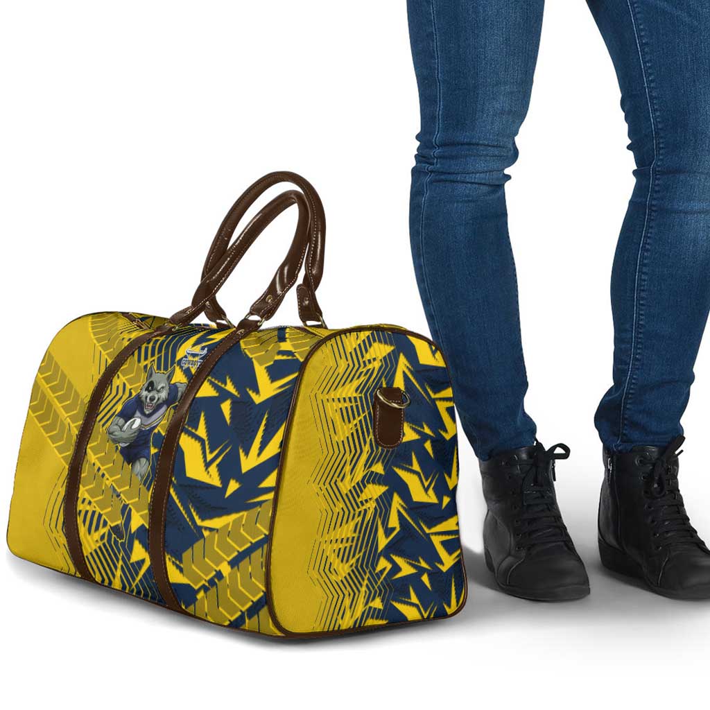 North Queensland Cowboys Rugby Travel Bag Fierce Mascot Geometric Tribal Art
