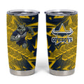 North Queensland Cowboys Rugby Tumbler Cup Fierce Mascot Geometric Tribal Art