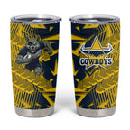 North Queensland Cowboys Rugby Tumbler Cup Fierce Mascot Geometric Tribal Art