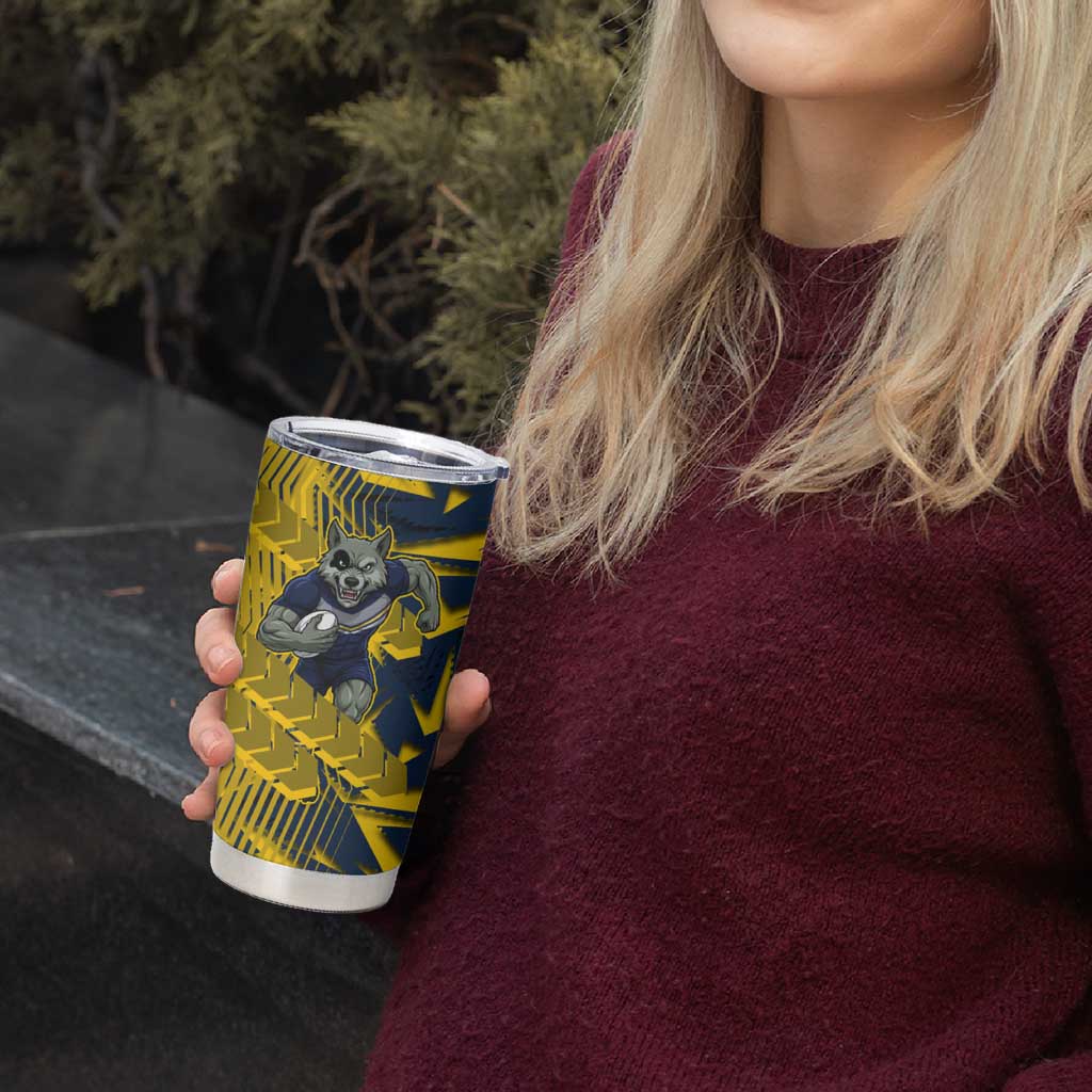 North Queensland Cowboys Rugby Tumbler Cup Fierce Mascot Geometric Tribal Art