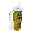 North Queensland Cowboys Rugby Tumbler With Handle Fierce Mascot Geometric Tribal Art