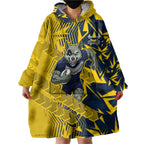 North Queensland Cowboys Rugby Wearable Blanket Hoodie Fierce Mascot Geometric Tribal Art