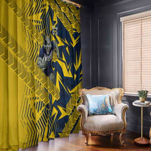 North Queensland Cowboys Rugby Window Curtain Fierce Mascot Geometric Tribal Art