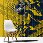 North Queensland Cowboys Rugby Window Curtain Fierce Mascot Geometric Tribal Art