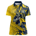 North Queensland Cowboys Rugby Women Polo Shirt Fierce Mascot Geometric Tribal Art
