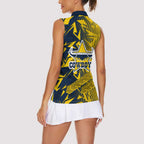 North Queensland Cowboys Rugby Women Sleeveless Polo Shirt Fierce Mascot Geometric Tribal Art