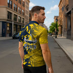 North Queensland Cowboys Rugby Zipper Polo Shirt Fierce Mascot Geometric Tribal Art