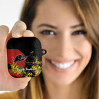 Penrith Panthers AirPods Case Golden Wattle Floral Polynesian - Australian Flower - Rugby Mascot