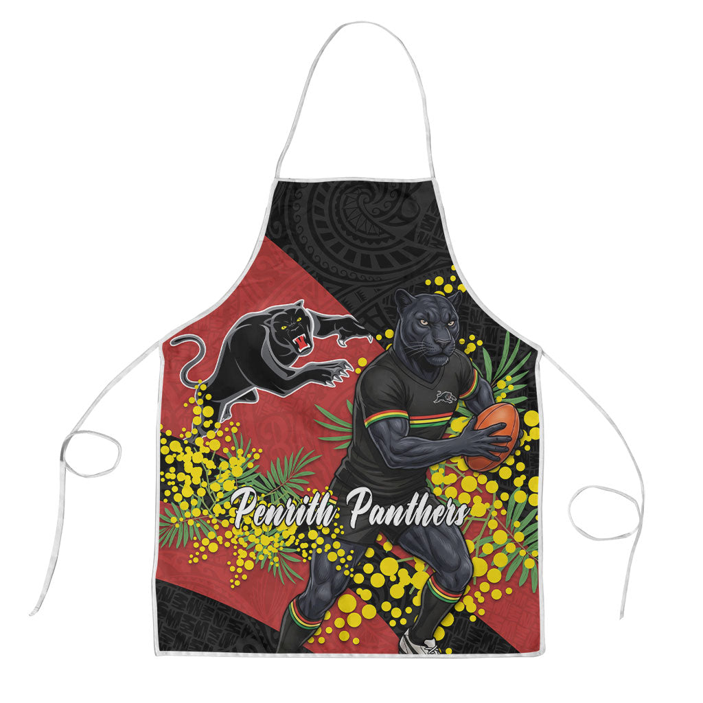 Penrith Panthers Apron Golden Wattle Floral Polynesian - Australian Flower - Rugby Mascot