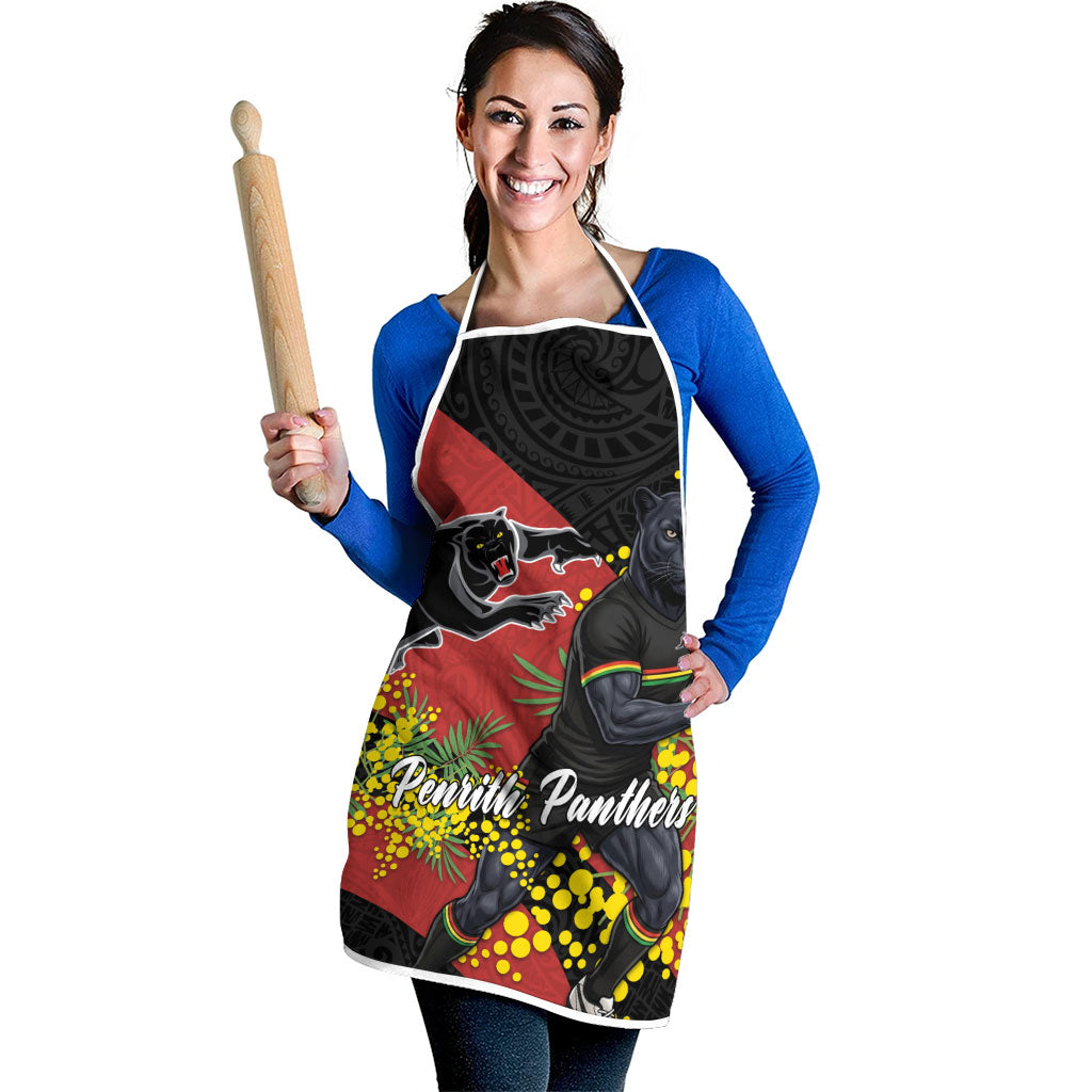 Penrith Panthers Apron Golden Wattle Floral Polynesian - Australian Flower - Rugby Mascot