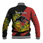 Penrith Panthers Baseball Jacket Golden Wattle Floral Polynesian - Australian Flower - Rugby Mascot