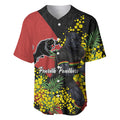 Penrith Panthers Baseball Jersey Golden Wattle Floral Polynesian - Australian Flower - Rugby Mascot