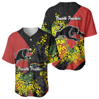 Penrith Panthers Baseball Jersey Golden Wattle Floral Polynesian - Australian Flower - Rugby Mascot