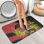 Penrith Panthers Bathroom Set Golden Wattle Floral Polynesian - Australian Flower - Rugby Mascot