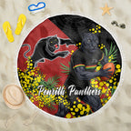 Penrith Panthers Beach Blanket Golden Wattle Floral Polynesian - Australian Flower - Rugby Mascot