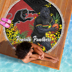Penrith Panthers Beach Blanket Golden Wattle Floral Polynesian - Australian Flower - Rugby Mascot