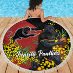 Penrith Panthers Beach Blanket Golden Wattle Floral Polynesian - Australian Flower - Rugby Mascot