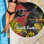 Penrith Panthers Beach Blanket Golden Wattle Floral Polynesian - Australian Flower - Rugby Mascot
