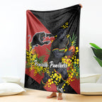 Penrith Panthers Blanket Golden Wattle Floral Polynesian - Australian Flower - Rugby Mascot