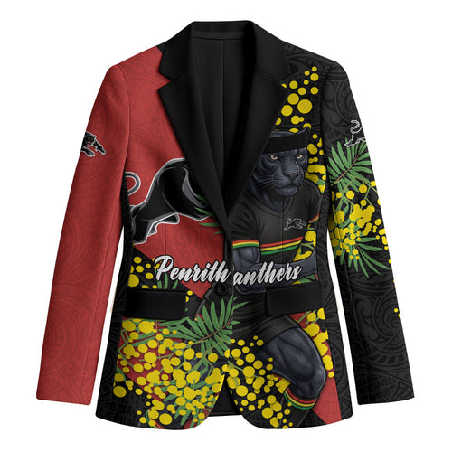 Penrith Panthers Blazer Golden Wattle Floral Polynesian - Australian Flower - Rugby Mascot