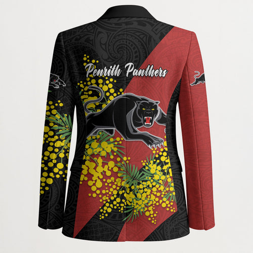 Penrith Panthers Blazer Golden Wattle Floral Polynesian - Australian Flower - Rugby Mascot
