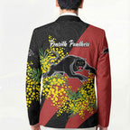 Penrith Panthers Blazer Golden Wattle Floral Polynesian - Australian Flower - Rugby Mascot