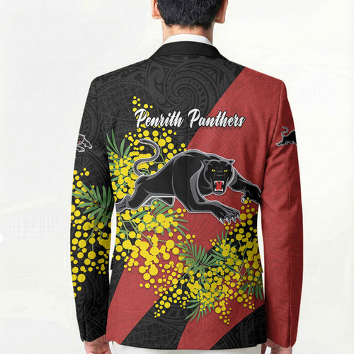 Penrith Panthers Blazer Golden Wattle Floral Polynesian - Australian Flower - Rugby Mascot