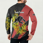 Penrith Panthers Button Sweatshirt Golden Wattle Floral Polynesian - Australian Flower - Rugby Mascot
