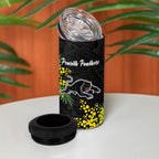 Penrith Panthers 4 in 1 Can Cooler Tumbler Golden Wattle Floral Polynesian - Australian Flower - Rugby Mascot