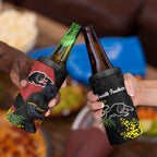 Penrith Panthers 4 in 1 Can Cooler Tumbler Golden Wattle Floral Polynesian - Australian Flower - Rugby Mascot