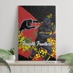 Penrith Panthers Canvas Wall Art Golden Wattle Floral Polynesian - Australian Flower - Rugby Mascot