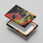 Penrith Panthers Canvas Wall Art Golden Wattle Floral Polynesian - Australian Flower - Rugby Mascot