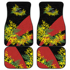 Penrith Panthers Car Mats Golden Wattle Floral Polynesian - Australian Flower - Rugby Mascot