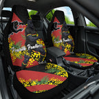 Penrith Panthers Car Seat Cover Golden Wattle Floral Polynesian - Australian Flower - Rugby Mascot