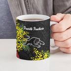 Penrith Panthers Ceramic Mug Golden Wattle Floral Polynesian - Australian Flower - Rugby Mascot
