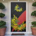 Penrith Panthers Door Cover Golden Wattle Floral Polynesian - Australian Flower - Rugby Mascot