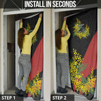 Penrith Panthers Door Cover Golden Wattle Floral Polynesian - Australian Flower - Rugby Mascot