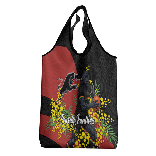 Penrith Panthers Grocery Bag Golden Wattle Floral Polynesian - Australian Flower - Rugby Mascot