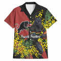 Penrith Panthers Hawaiian Shirt Golden Wattle Floral Polynesian - Australian Flower - Rugby Mascot