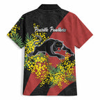 Penrith Panthers Hawaiian Shirt Golden Wattle Floral Polynesian - Australian Flower - Rugby Mascot
