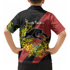 Penrith Panthers Hawaiian Shirt Golden Wattle Floral Polynesian - Australian Flower - Rugby Mascot