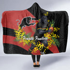 Penrith Panthers Hooded Blanket Golden Wattle Floral Polynesian - Australian Flower - Rugby Mascot